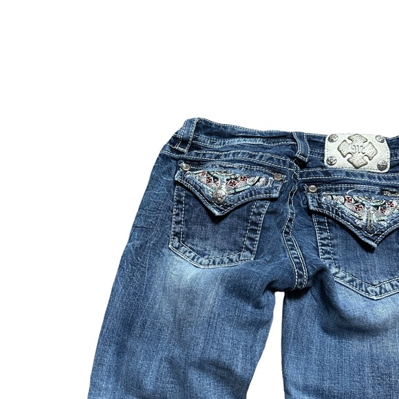 Women’s Y2K Miss Me Cuffed Capri Blue Denim Jeans Size 26 - Picture 6 of 8